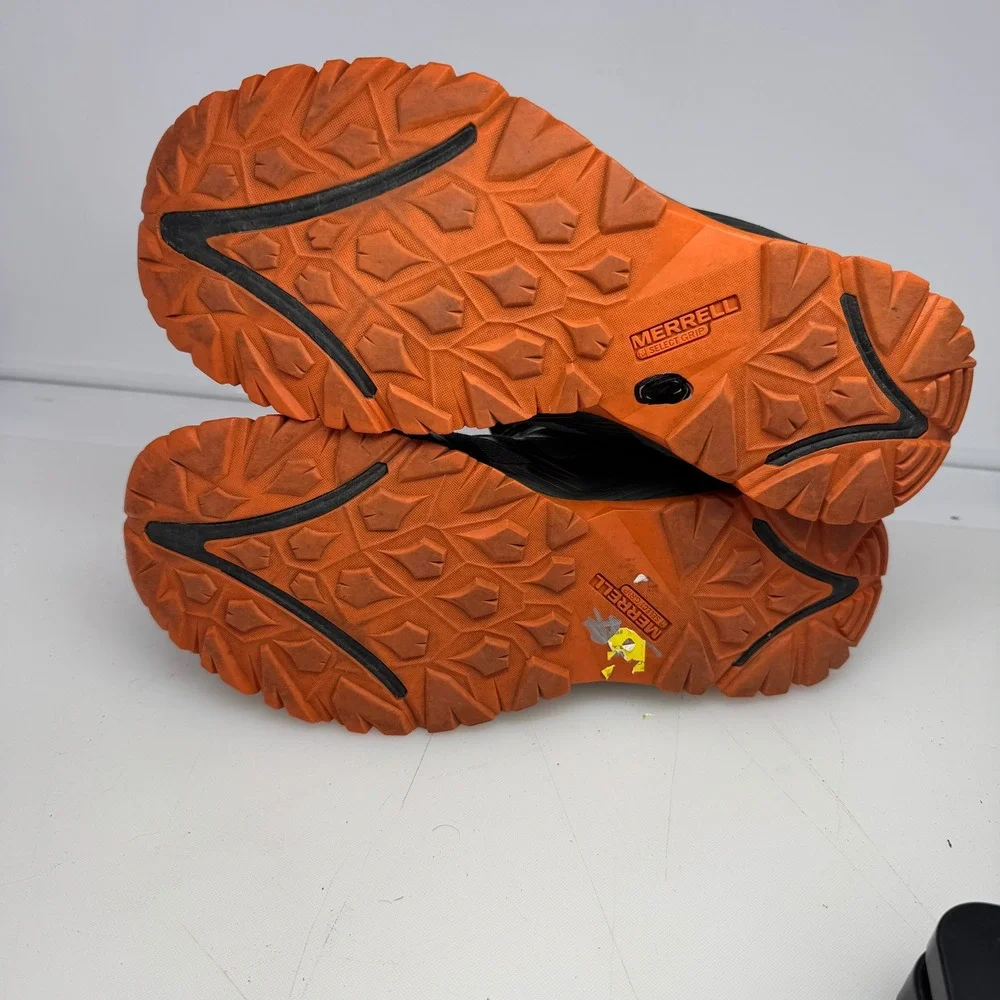 Merrell Castle Rock Men 11 Grey Orange M-Select Waterproof Hiking Boots J35827
